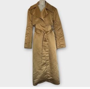NWT ASOS Tall Gold Satin Trench Coat